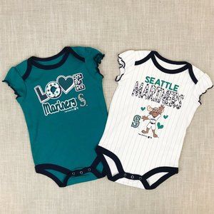 Seattle Mariners Infant Onepiece Bodysuit Lot of 2